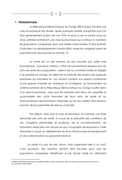 Problématique du tarif dans les hôpitaux de Kinshasa