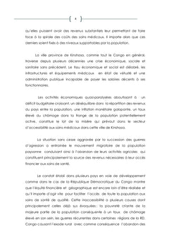 Problématique du tarif dans les hôpitaux de Kinshasa
