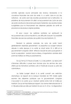 Problématique du tarif dans les hôpitaux de Kinshasa