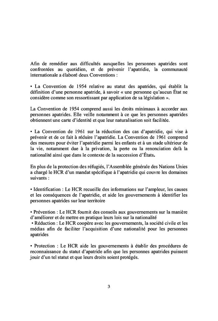 Doctrine juridique sur l'apatridie en droit international