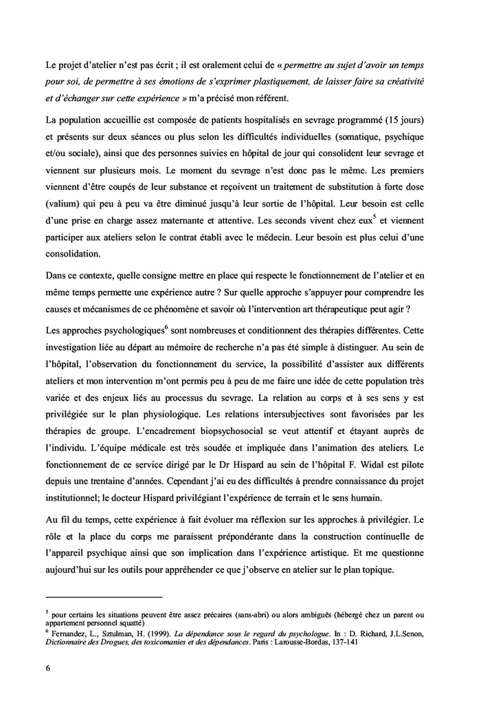 Consigne en art-thérapie, arts plastiques en addictologie