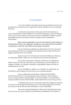 Profil epidémiologique des malformations anorectales en MBUJIMAYI