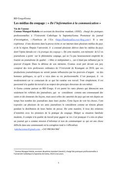 Medias du coupage: de l'information a la communication