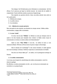 Medias du coupage: de l'information a la communication