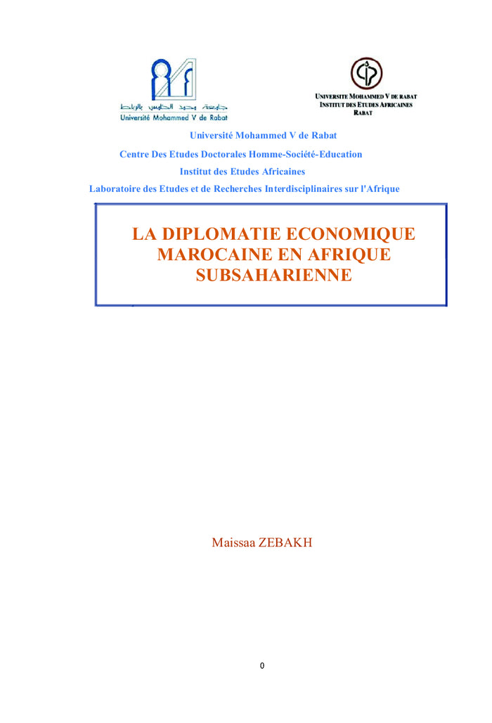 La diplomatie economique marocaine en Afrique Subsaharienne