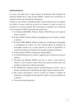 Dynamique des écosystèmes,vulnérabilité des ligneux fourragers à Savè