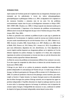Dynamique des écosystèmes,vulnérabilité des ligneux fourragers à Savè