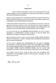 Analyse de l'efficacité de crédit de groupe au sein des IMF en RDC
