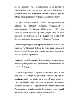 Controle geologique de l'exploitation miniere : Tome I