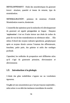 Controle geologique de l'exploitation miniere : Tome I