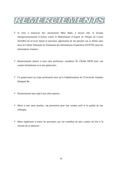 Le secret bancaire: blanchiment de capitaux, financement du terrorisme