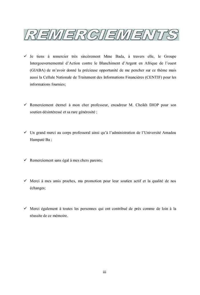 Le secret bancaire: blanchiment de capitaux, financement du terrorisme