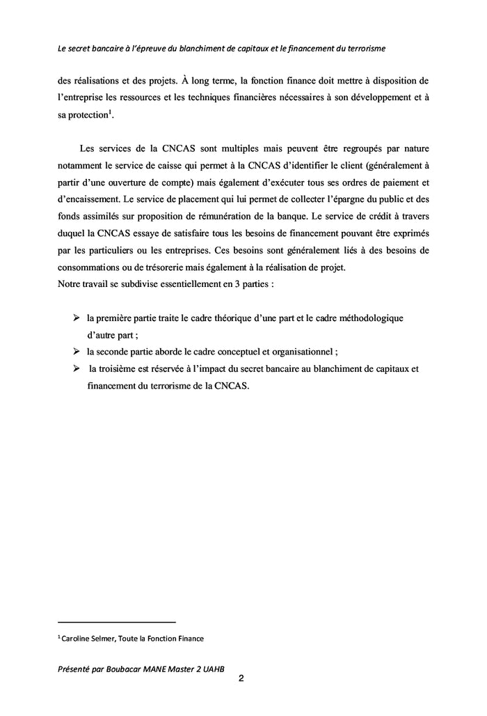 Le secret bancaire: blanchiment de capitaux, financement du terrorisme