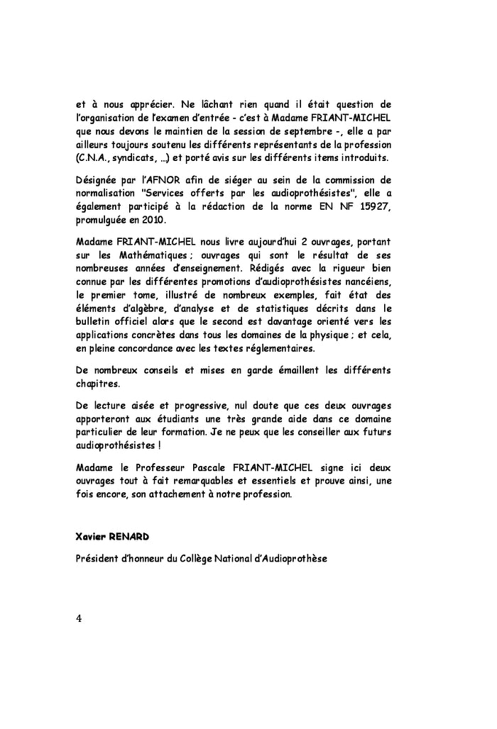 Les mathématiques au diplôme d'Etat d'audioprothèse Tome 2: Exercices d'application à la physique