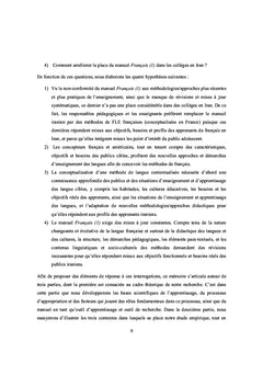 Contextualisation et adaptation des méthodes du FLE