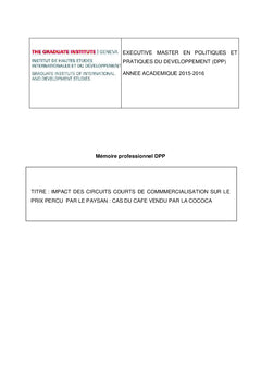 Impact des circuits courts de commercialisation sur le prix perçu