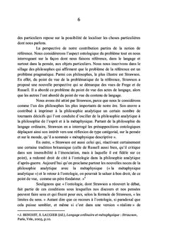Individus et ontologie chez P.F. Strawson