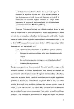 Les problemes politiques dans les deux premiers romans de S.L.Tansi