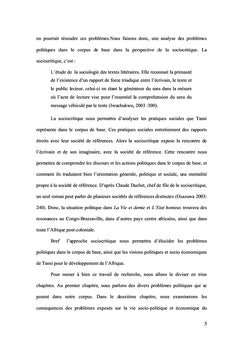Les problemes politiques dans les deux premiers romans de S.L.Tansi