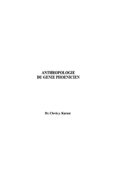 Anthropologie Du Genie Phoenicien