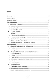 Caracterisation de l'Huile Essentielle du clou de girofle