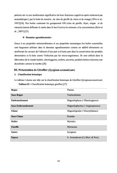 Caracterisation de l'Huile Essentielle du clou de girofle