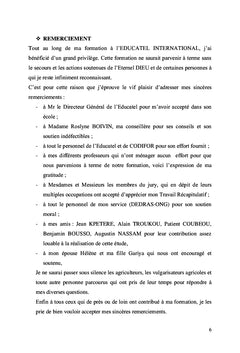 Amelioration des methodes d'exploitations agricoles