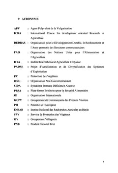 Amelioration des methodes d'exploitations agricoles