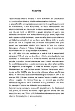 Paradoxe congolais, scandale des richesses minieres et honte de la faim