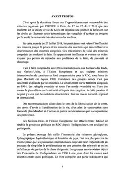 Paradoxe congolais, scandale des richesses minieres et honte de la faim