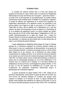 Paradoxe congolais, scandale des richesses minieres et honte de la faim