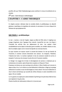 Analyse de la politique de satisfaction de l'hotel Kadiandoumagne