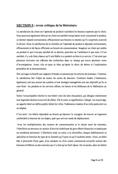Analyse de la politique de satisfaction de l'hotel Kadiandoumagne