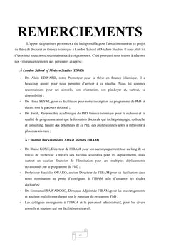 Contribution de la finance islamique a l'inclusion financiere des PME