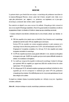 Analyse sociotechnique des producteurs maraîchers de la Commune Kisangani