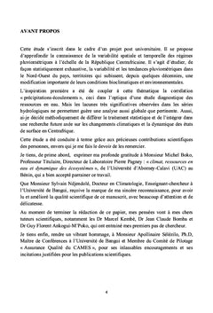 Regimes des pluies et vulnerabilites environnementales en Centrafrique