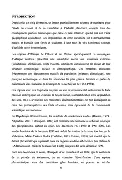 Regimes des pluies et vulnerabilites environnementales en Centrafrique