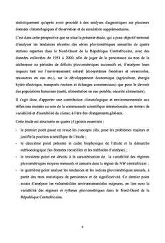 Regimes des pluies et vulnerabilites environnementales en Centrafrique