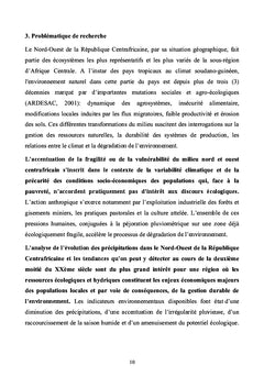 Regimes des pluies et vulnerabilites environnementales en Centrafrique