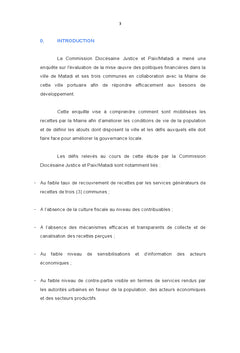 Evaluation de la mise en oeuvre des politiques financières