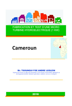 Fabrication et test d'une micro turbine hydroelectrique
