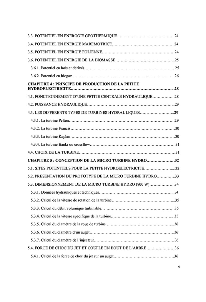 Fabrication et test d'une micro turbine hydroelectrique