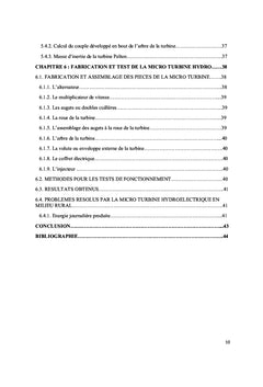 Fabrication et test d'une micro turbine hydroelectrique