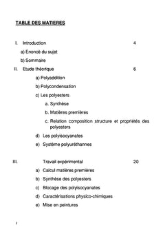 Resines et Peintures Polyesters Satures:Formulations et Essais