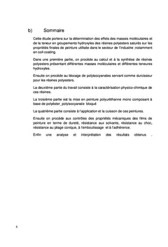 Resines et Peintures Polyesters Satures:Formulations et Essais
