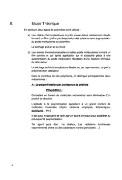 Resines et Peintures Polyesters Satures:Formulations et Essais