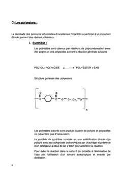Resines et Peintures Polyesters Satures:Formulations et Essais