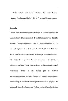 Huiles essentielles et nanoémulsions