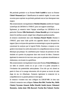Activités biologiques de deux plantes de la flore tunisienne