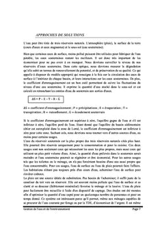 Gestion de l'eau et de l'environnement